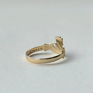 NEW Inne 9 carat recycled gold Claddagh, Made in Ireland, larger Size Q-U