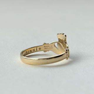 NEW Inne 9 carat recycled gold Claddagh, Made in Ireland, Size H-P