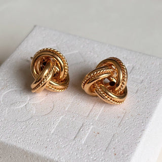 Braided Knot Studs | 9ct Gold | 3.3g 16mm diamter