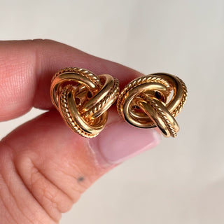 Braided Knot Studs | 9ct Gold | 3.3g 16mm diamter