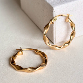 Twist Hoops | 9ct Gold | 20mm | 1.1g