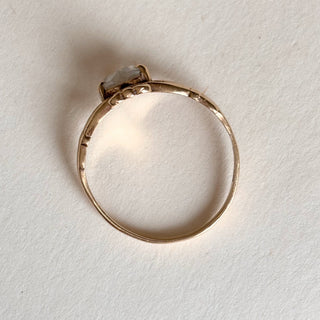 Stoned Claddagh Ring | 9ct Gold | Size R | 2.7g