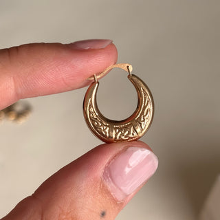 Celtic Engraved Chubby Hoops | 9ct Gold | 18mm | 1.2g