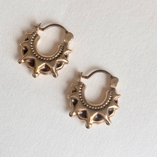 Textured Creole Huggies | 9ct Gold | 12mm | 0.80g
