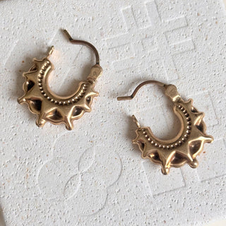 Textured Creole Huggies | 9ct Gold | 12mm | 0.80g