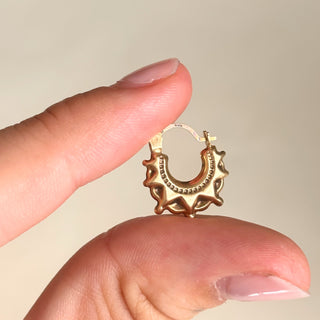 Textured Creole Huggies | 9ct Gold | 12mm | 0.80g