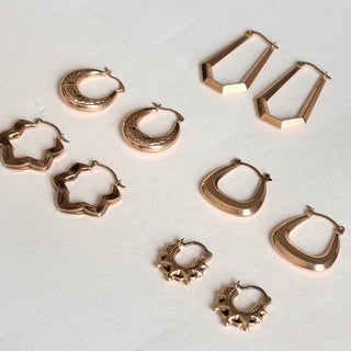 Textured Creole Huggies | 9ct Gold | 12mm | 0.80g