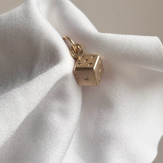 9ct Gold Dice | 9ct | 1.8g with Curb Chain | 3D Design