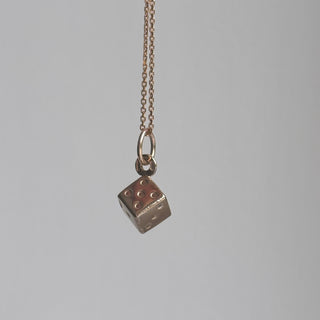 9ct Gold Dice | 9ct | 1.8g with Curb Chain | 3D Design
