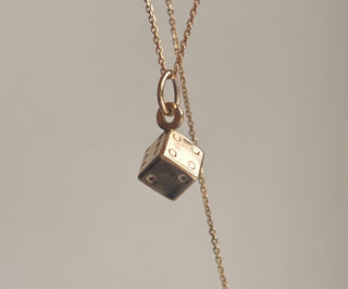 9ct Gold Dice | 9ct | 1.8g with Curb Chain | 3D Design