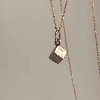 9ct Gold Dice | 9ct | 1.8g with Curb Chain | 3D Design