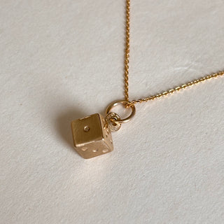 9ct Gold Dice | 9ct | 1.8g with Curb Chain | 3D Design
