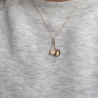 9ct Gold Frying Pan Charm and 18inch chain | Spatula & Fried Egg Detail | 9ct 2.6g