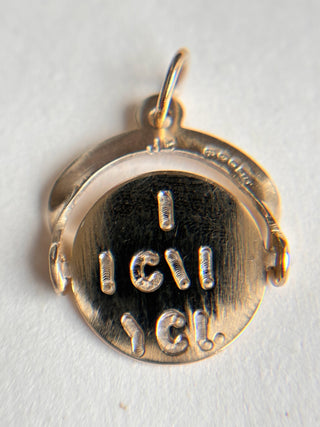 I Love You Spinner Fob Charm on chain 18inch | Victorian-Inspired | Hidden Message Design