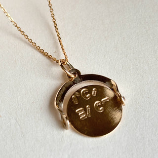 I Love You Spinner Fob Charm on chain 18inch | Victorian-Inspired | Hidden Message Design