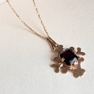 Purple Stone Pendant | 2.6g with 18" Curb Chain