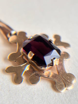 Purple Stone Pendant | 2.6g with 18" Curb Chain
