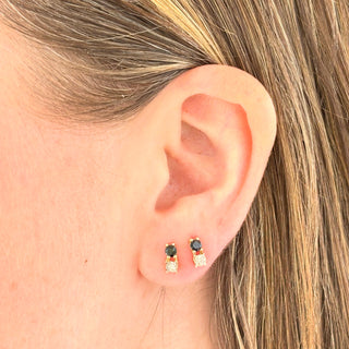 Diamond & Sapphire Earrings | 14ct Gold | Illusion-Set Diamonds