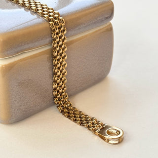 Panther Link Bracelet | 9ct Gold | 12.85g | 7" | 5-Link Wide