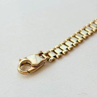 Identity Bracelet | 9ct Gold | 8.10g | 7.5" | Oyster Links | Heavy Lobster Clasp
