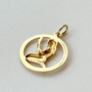 Virgo Medallion Necklace | 14ct Gold Pendant | 18" 9ct Flat Curb Chain | 2.91g Total