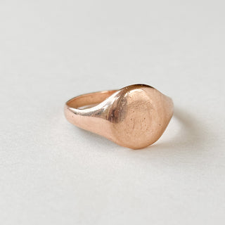 Round Rose Gold Signet Ring | 9ct Gold | Size O | 3.27g