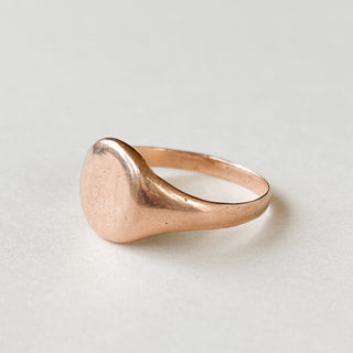 Round Rose Gold Signet Ring | 9ct Gold | Size O | 3.27g