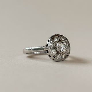 Serious Round Diamond Cluster Ring | 18ct White Gold | 4.9g | Size N½