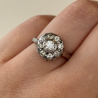Serious Round Diamond Cluster Ring | 18ct White Gold | 4.9g | Size N½