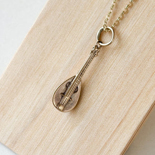 Mandolin Pendant Necklace | 9ct Gold Pendant 0.55g | 18" 9ct Chain | 1.66g Total