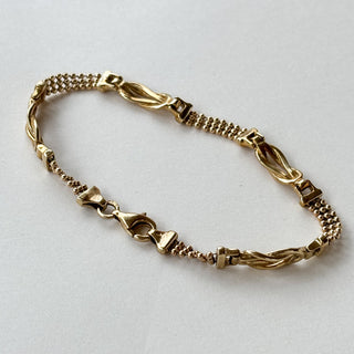 Twist & Textured Link Bracelet | 9ct Gold | 19.5mm | 9.42g