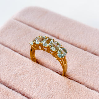 Five-Stone Blue Topaz | 9ct Gold | Blue Topaz | 2.53g | Size P