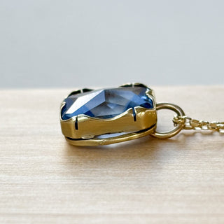 Blue stone Pendant Necklace | 9ct Gold | 2.3g