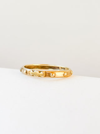 Studded Band Ring | 9ct Gold | 1.51g | Size P