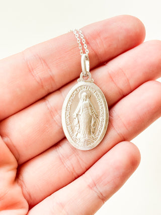 Miraculous Medal Pendant | Sterling Silver | 5.16g