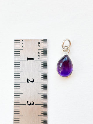 Teardrop Amethyst Cabochon Pendant | Sterling Silver | 1.04g