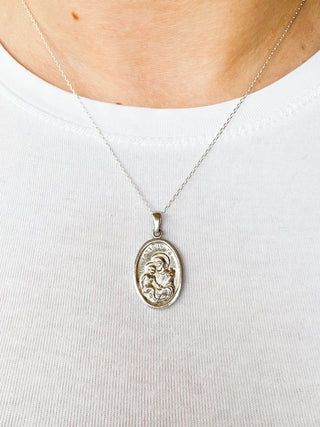 St. Joseph Medal Pendant | Sterling Silver | 3.46g