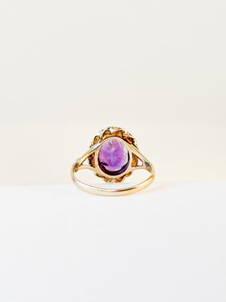 Amethyst Signet Ring with Rope Edge | 9ct Gold | 2.99g | Size K