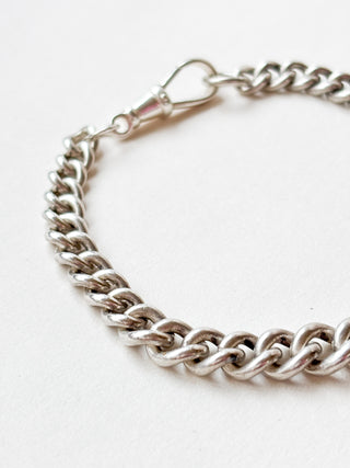 Curb Bracelet with Albert Clasp | Sterling Silver | 19.33g