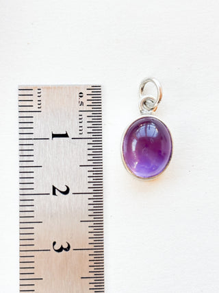Oval Amethyst Cabochon Pendant | Sterling Silver | 1.99g