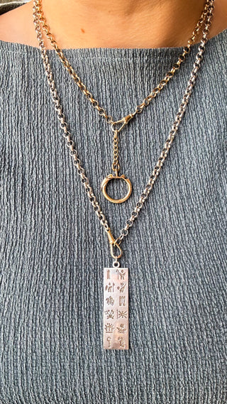 Rolo Link Chain with Gold Albert Swivel Clasp | Sterling Silver & 9ct Gold | 28.85g