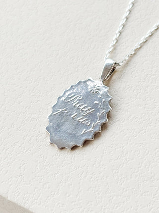 St. Francis Medal Pendant with Ridged Edge | Sterling Silver | 2.37g