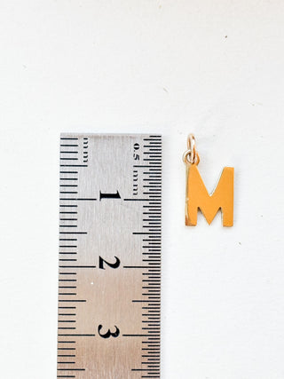 M Initial Pendant with Corner Jump Ring | 9ct Gold | 0.49g
