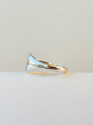 R Initial Signet Ring | Sterling Silver | 2.91g | Size Q